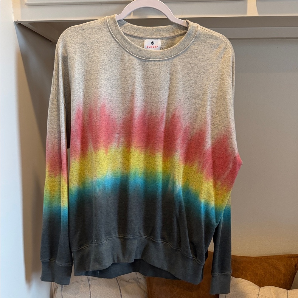 Sundry Gray Tie-Dye Sweatshirt